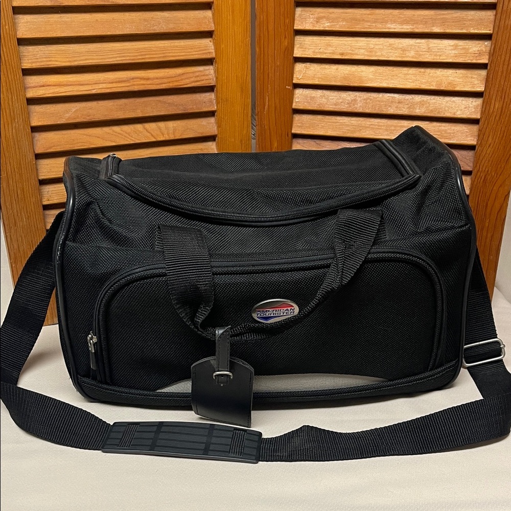 Vintage American Tourister Black Duffel Bag